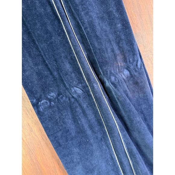 Stacy Adams Velour Track Suit Jacket + Pants Blue Silver Vintage Y2K Mens Large‎ - Picture 8 of 12